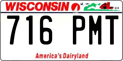 WI license plate 716PMT