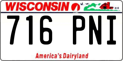 WI license plate 716PNI