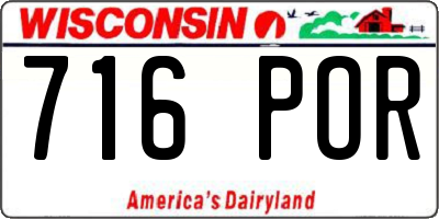 WI license plate 716POR