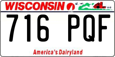 WI license plate 716PQF