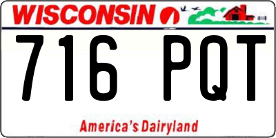 WI license plate 716PQT