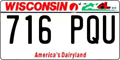 WI license plate 716PQU