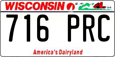WI license plate 716PRC