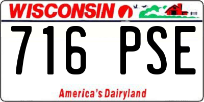 WI license plate 716PSE