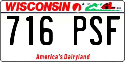 WI license plate 716PSF