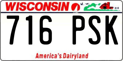 WI license plate 716PSK