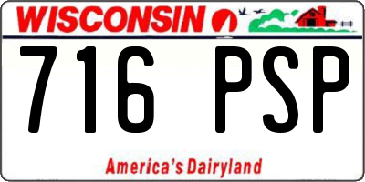 WI license plate 716PSP