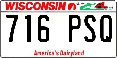 WI license plate 716PSQ