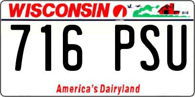 WI license plate 716PSU