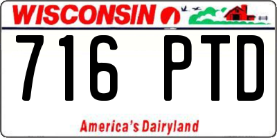 WI license plate 716PTD