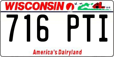 WI license plate 716PTI