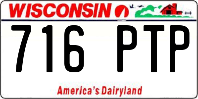 WI license plate 716PTP