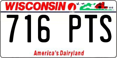 WI license plate 716PTS