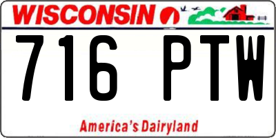 WI license plate 716PTW