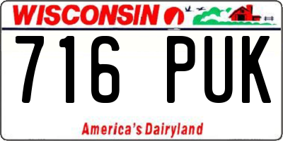 WI license plate 716PUK