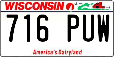 WI license plate 716PUW
