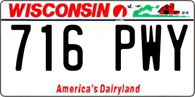 WI license plate 716PWY