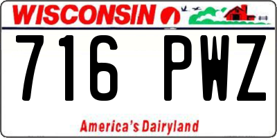 WI license plate 716PWZ