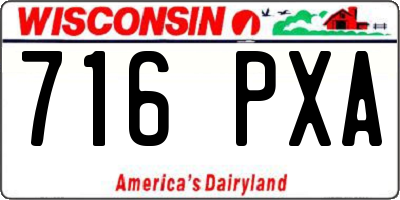 WI license plate 716PXA