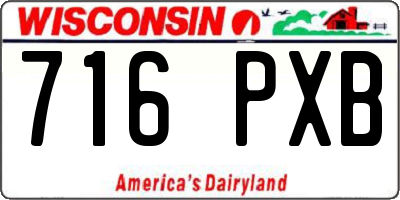 WI license plate 716PXB