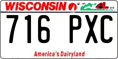 WI license plate 716PXC