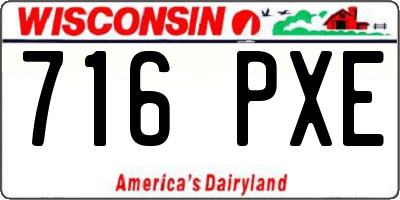WI license plate 716PXE
