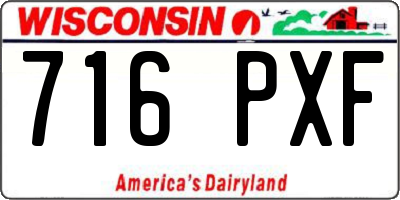 WI license plate 716PXF