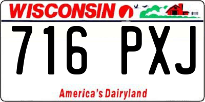 WI license plate 716PXJ