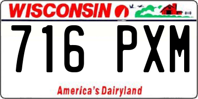 WI license plate 716PXM