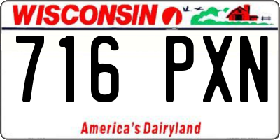 WI license plate 716PXN