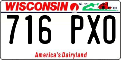 WI license plate 716PXO