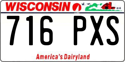 WI license plate 716PXS