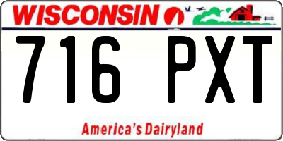 WI license plate 716PXT