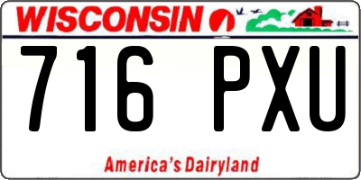 WI license plate 716PXU