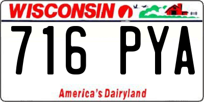 WI license plate 716PYA