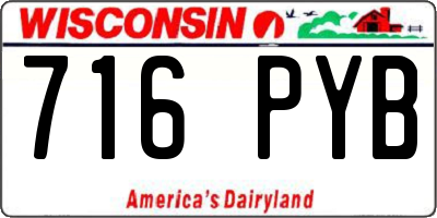 WI license plate 716PYB