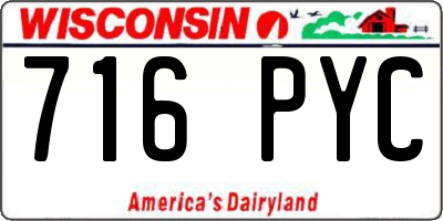 WI license plate 716PYC