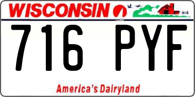 WI license plate 716PYF