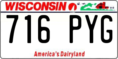WI license plate 716PYG