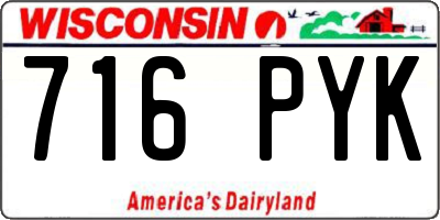 WI license plate 716PYK