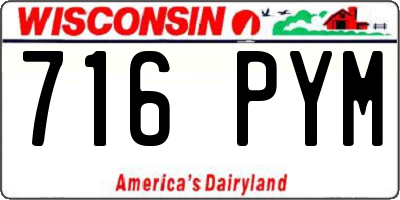 WI license plate 716PYM