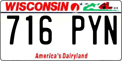 WI license plate 716PYN