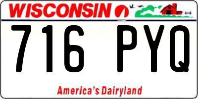 WI license plate 716PYQ