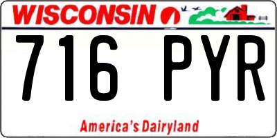 WI license plate 716PYR