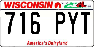 WI license plate 716PYT
