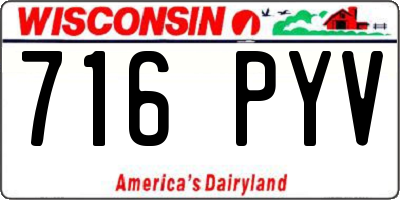 WI license plate 716PYV