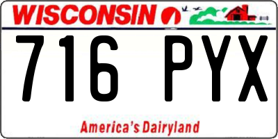 WI license plate 716PYX