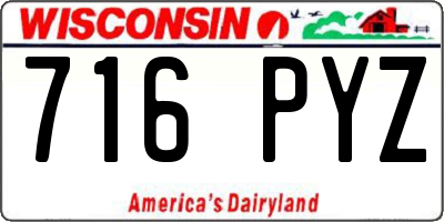WI license plate 716PYZ