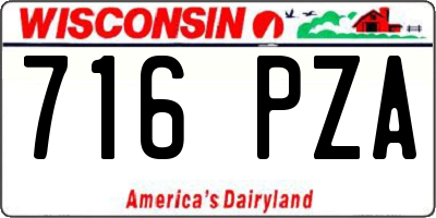 WI license plate 716PZA