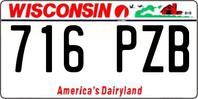WI license plate 716PZB